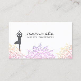 Carte De Visite Namaste Yoga Pose Motif tribal