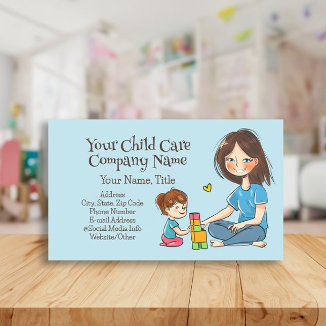 Carte De Visite Nanny Babysitter Femme Garderie Enfants (daycare child care business card)