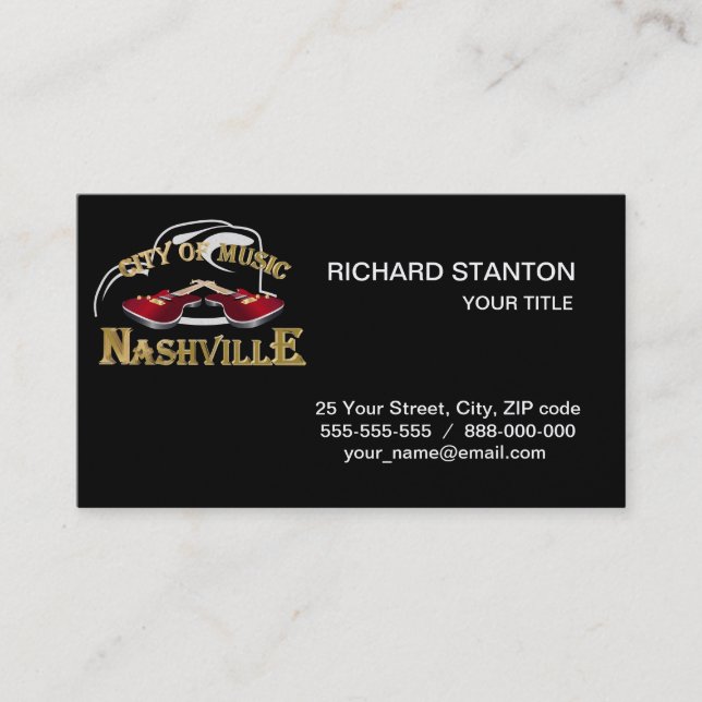 Carte De Visite Nashville. City of music (Devant)