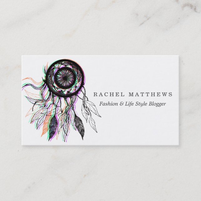 Carte De Visite Natif américain artistique moderne Dreamcatcher (Devant)