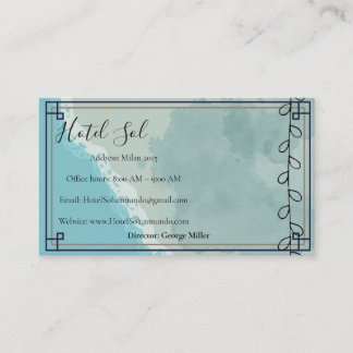 Carte De Visite Natural-style hotel business card green
