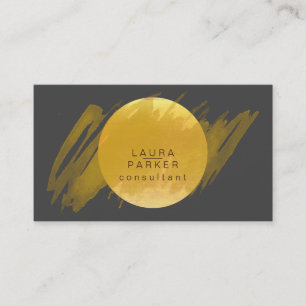 Carte De Visite Nature Black Aquarelle Lune Peinture Splatter