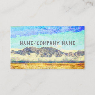 Carte De Visite nature colorée montagnes d'art avec nuages