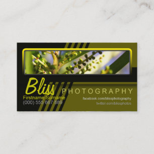 Carte De Visite Nature Green Black Photographie avec Modèle photo