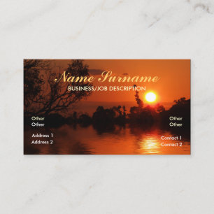 Carte De Visite Nature Silhouette Coucher de soleil Réflexions Ca