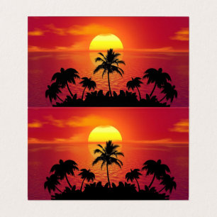 Carte De Visite Nature Sunset Palm