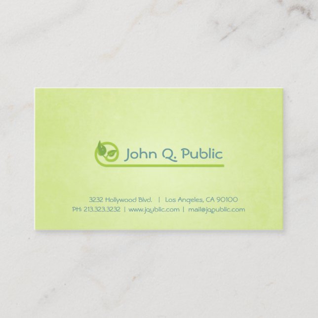 Carte De Visite Nature Vert Feuille Spa Salon de beauté (Devant)