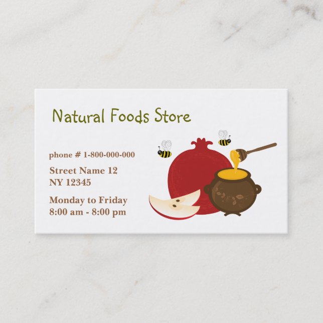Carte de visite naturel de magasin de nourriture (Devant)