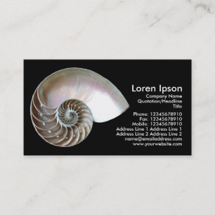 Carte De Visite Nautilus Shell - noir