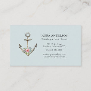 Carte de visite nautique Ancre aquarelle