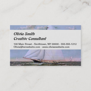 Carte De Visite Navire de voile antique sloop yacht voilier océan