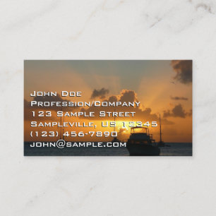Carte De Visite Navires et Sunset Tropical Seascape