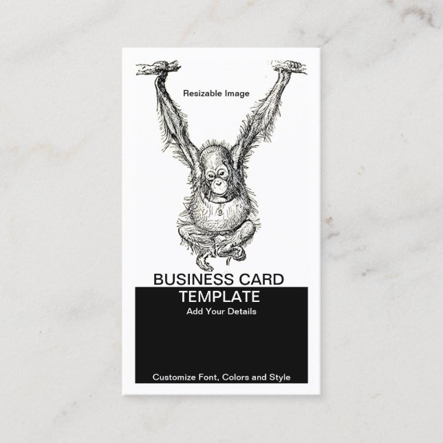 Carte De Visite Ne fais pas de singe autour de Young Ape (Devant)