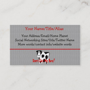 Carte De Visite Ne me mangez pas, Bro !