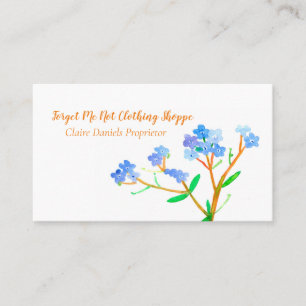 Carte De Visite Ne m'oubliez pas Fleurs Bleues Plantes botaniques