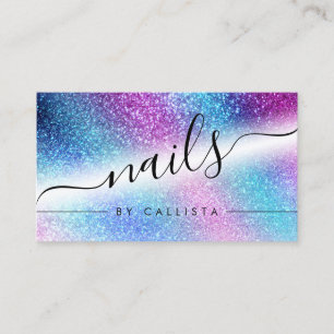 Carte De Visite Nebula bleu violet Galaxie Parties scintillant ong