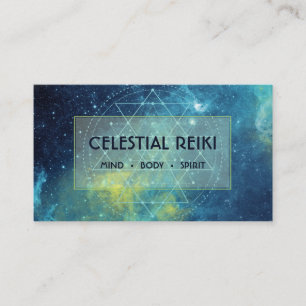 Carte De Visite Nebula Galaxy Aquarelle moderne   Holistique Reiki