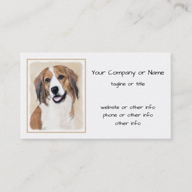 Carte De Visite Nederlandse Kooikerhondje Peinture - L'art du chie (Devant)