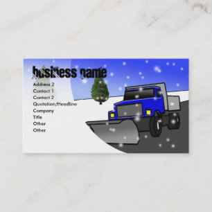 Carte De Visite neige-charrue-bleu, raison sociale, adresse 2,