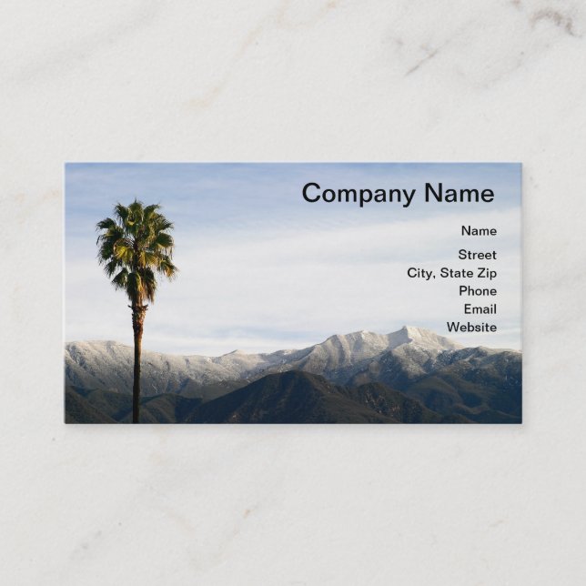 Carte De Visite Neige de la Californie du sud (Devant)