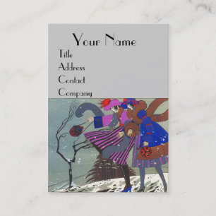 CARTE DE VISITE NEIGE HIVER / BEAUTÉ MODE COSTUME DESIGNER