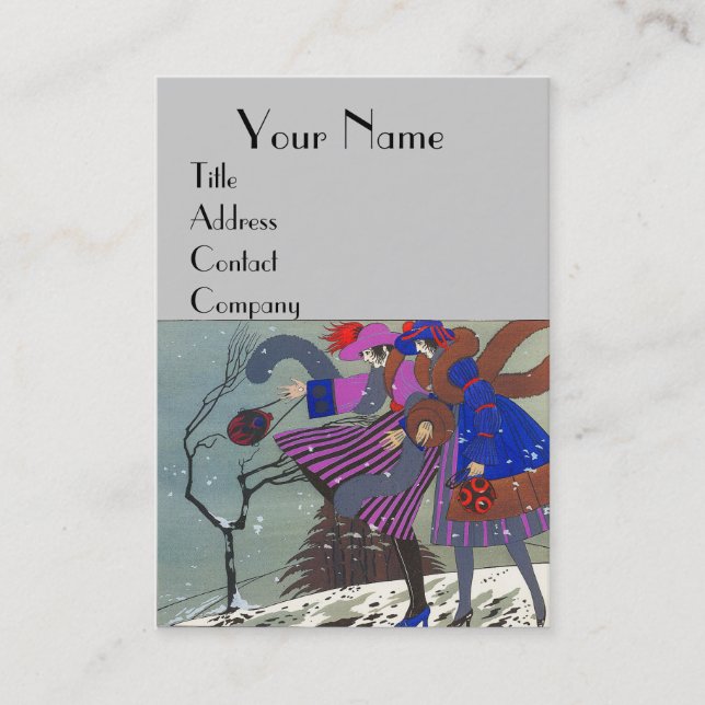 CARTE DE VISITE NEIGE HIVER / BEAUTÉ MODE COSTUME DESIGNER (Devant)