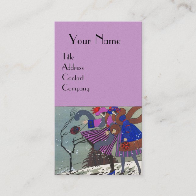 CARTE DE VISITE NEIGE HIVER / BEAUTÉ MODE COSTUME DESIGNER (Devant)