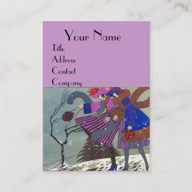 CARTE DE VISITE NEIGE HIVER / BEAUTÉ MODE COSTUME DESIGNER (Devant)
