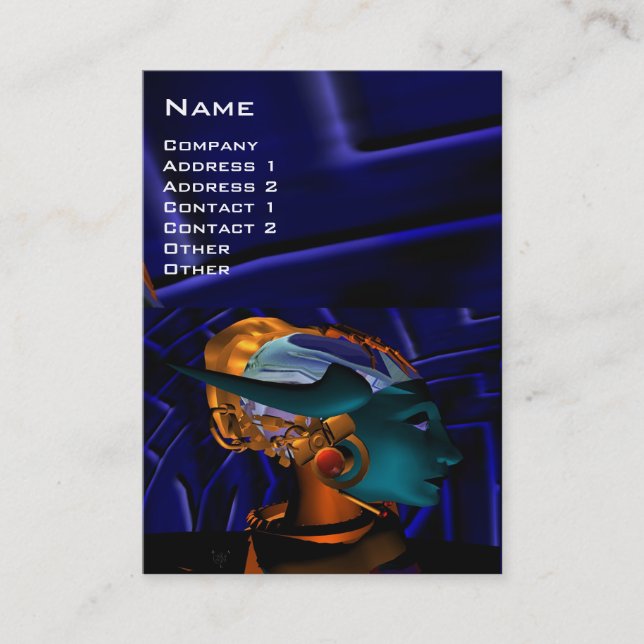 Carte De Visite NEMES / cybernétique, ingénieur mécanique, bleu (Devant)