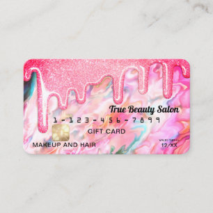 Carte De Visite Neon Coral Pearl Opal Parties scintillant Drift Cr