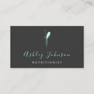 Carte De Visite Neon Fresh Organic Vegetable Nutritionniste Élégan