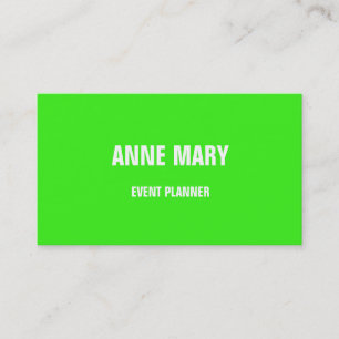 Carte De Visite Neon Green Blanc Bright Coloré Mariage Événements