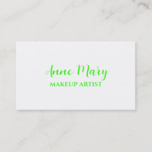 Carte De Visite Neon Green Bright Maquillage Artiste Salon Personn