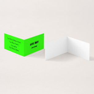 Carte De Visite Neon Green White Bright Mariage Planificateur d'év