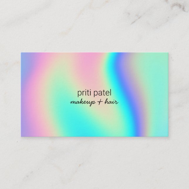 Carte De Visite Neon Holographique maquillage cheveux Lash ongle b (Devant)