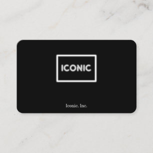 Carte De Visite Néon iconique rougeoyant blanc