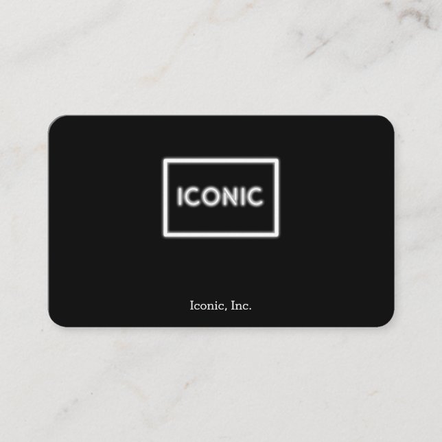 Carte De Visite Néon iconique rougeoyant blanc (Devant)