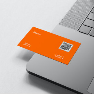 Carte De Visite néon orange - code QR