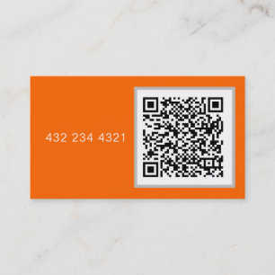 Carte De Visite néon orange - code QR gras