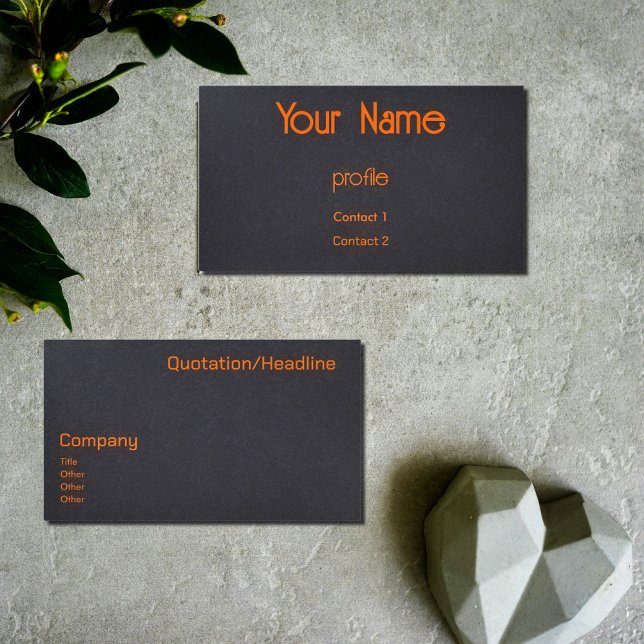 carte de visite néon orange et noir (Créateur téléchargé)