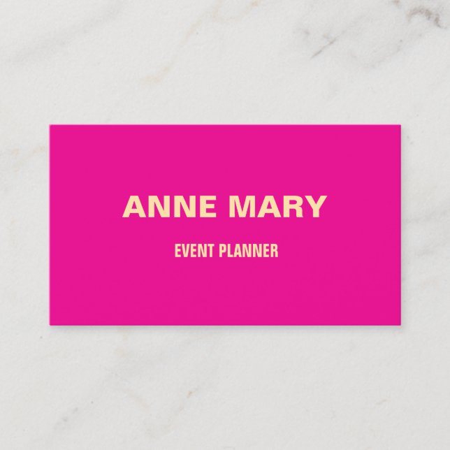 Carte De Visite Neon Pink Beige Modern Manager (Devant)