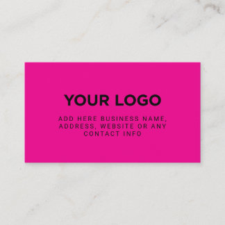 Carte De Visite Neon Pink | Simple Company Logo