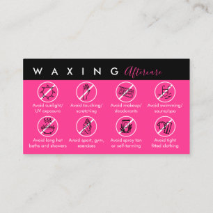 Carte De Visite Neon Pink Waxing après soins