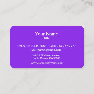 Carte De Visite Neon Purple Solid Color Personnaliser It