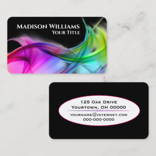 Carte De Visite Neon Rainbow Abstract Design