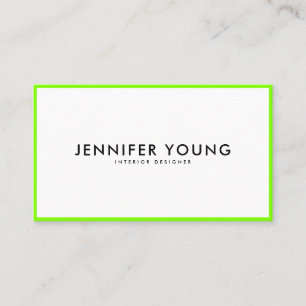 Carte De Visite néon tendance minimaliste vert moderne professionn
