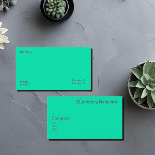 Carte De Visite Neon Turquoise