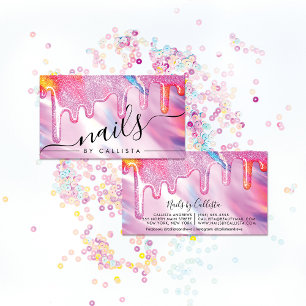 Carte De Visite Neon Unicorn Holographique Épais Parties scintilla