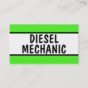 Carte De Visite Néon vert mécanique diesel