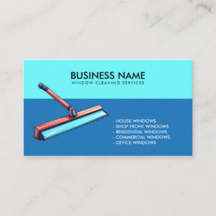 Carte De Visite Nettoyage de fenêtres Turquoise et bleu unique